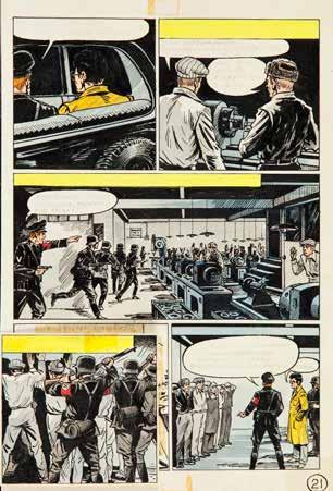 11 MIECZYSŁAW WIŚNIEWSKI (1925-2006) "Kapitan Kloss", cz. XVIII, Oblężenie, plansza komiksowa nr 21, 1973 r.