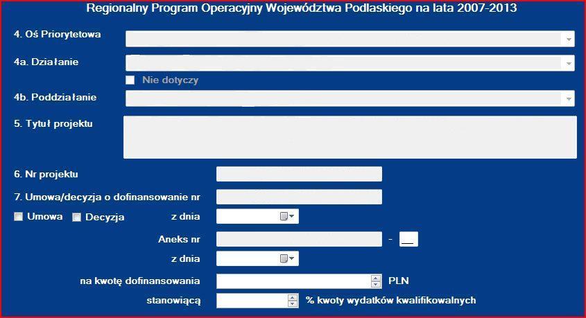 Dane o Nazwie banku i Numerze rachunku bankowego są zaczytywane automatycznie należy uzupełnić jedynie pole Posiadacz rachunku. 3.