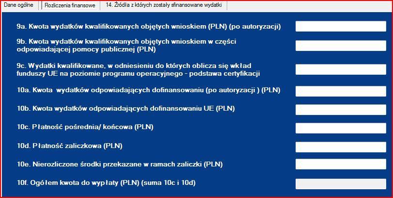 9c. Część/całość wydatków wykazanych w pkt 9a, w odniesieniu do której, zgodnie z art. 53 ust.