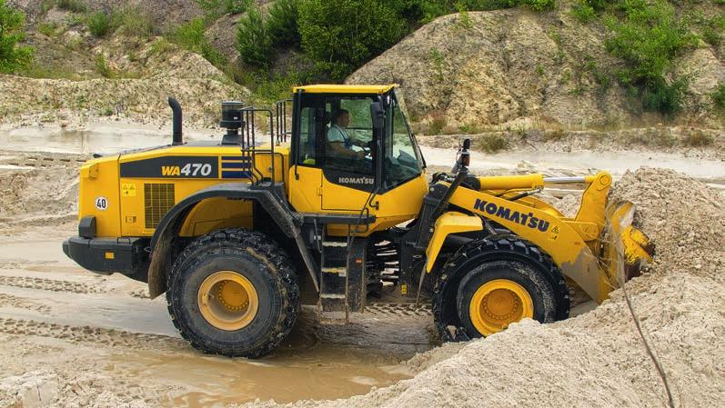 Solidne i niezawodne Zaprojektowane i produkowane przez Komatsu Silnik, układ hydrauliczny, układ napędowy i mosty napędowe są produkowane przez Komatsu.