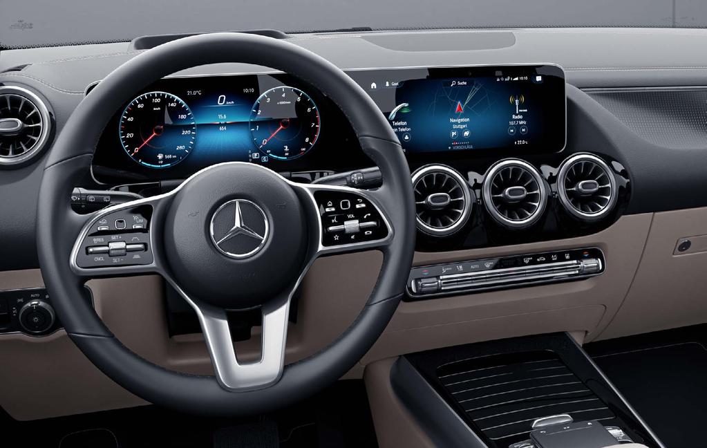 MBUX (Mercedes-Benz User Experience). Nowa Klasa B pozwala nie tylko obsługiwać się w prosty, intuicyjny sposób, ale także z każdym dniem coraz bardziej dopasowuje się do Ciebie.