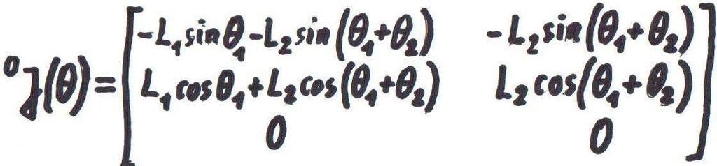 Mając dany wektor 0 V n = F (θ) oraz znając zależność 0 V n = 0 J(θ) θ, można dobrać wyrażenia opisujące