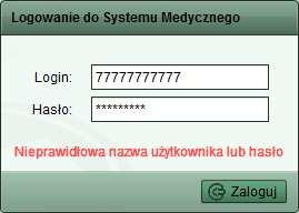 1 Po wprowadzaniu prawidłowego numeru PESEL i hasła oraz po wciśnięciu przycisku Zaloguj lub klawisza Enter na klawiaturze nastąpi zalogowanie do systemu.