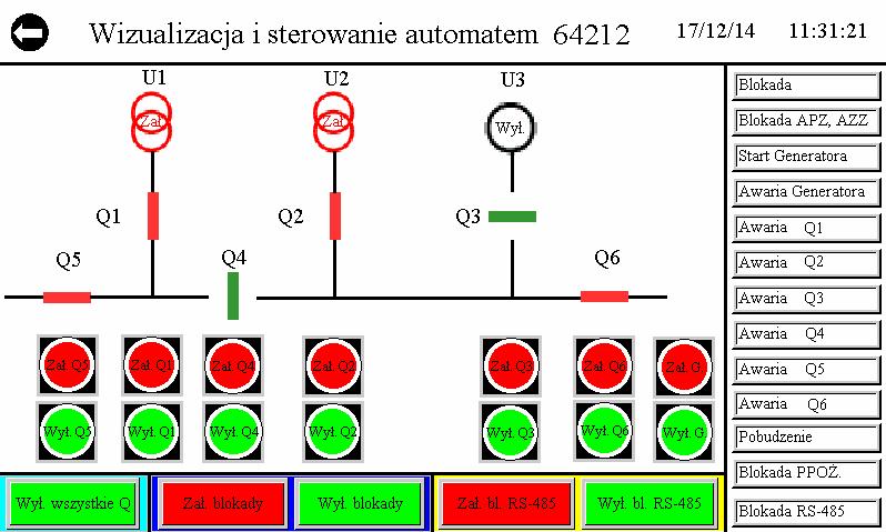 Odblokowanie może nastąpić przez zdalne odblokowanie z panelu lub w menu automatu Blokowanie automatu. Stan blokady jest zapamiętywany przez automat i pamiętany nawet po wyłączeniu zasilania.