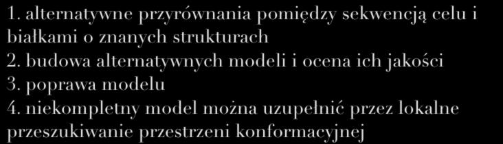 Modelowanie ab initio metody wykorzystujące oba podejścia (fizyczne i ewolucyjne) do modelowania 1.