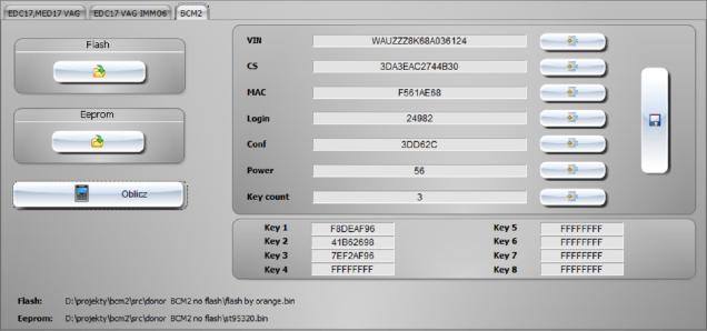 odczytanego przez Super VAG. Edytor BCM2 Również od wersji 4.01.