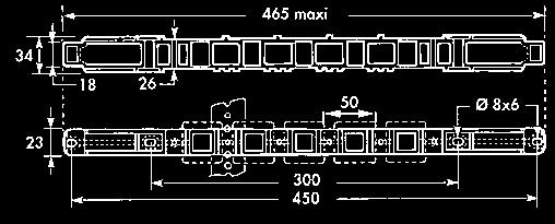 1 FBS 160 400A Dla szyn gwintowanych 15-20-32 x 5, układ 4-biegunowy Plastikowe kołki dla lepszego mocowania szyny Możliwość zastosowania ekranu ochronnego i dystansów Szyna neutralna może być