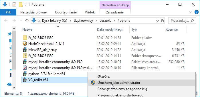 instalację i: Jeżeli pojawi się