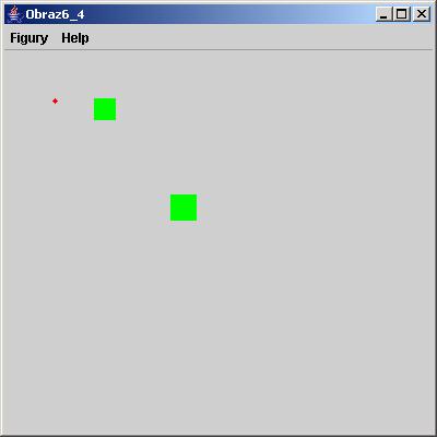 4. Wykonaj program (klasa Obraz_1_4), który wyświetla na ekranie indeksy wybieranych figur typu Punkt, Kwadrat tak, jak program Obraz1_4 (projekt Rys8) oraz dodatkowo dane prostokąta.
