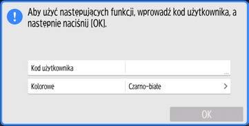 2. Wprowadzenie Logowanie do urządzenia Gdy wyświetlany jest ekran autoryzacji Jeśli włączona jest opcja Autoryzacja podstawowa, Autoryzacja Windows lub Autoryzacja LDAP, na wyświetlaczu pojawi sie