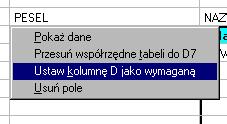 Gdy opcja widoczne zostanie przełączona na dane, wówczas w komórce, do której przyporządkowaliśmy informację będą widoczne konkretne informacje np. 55050555550.