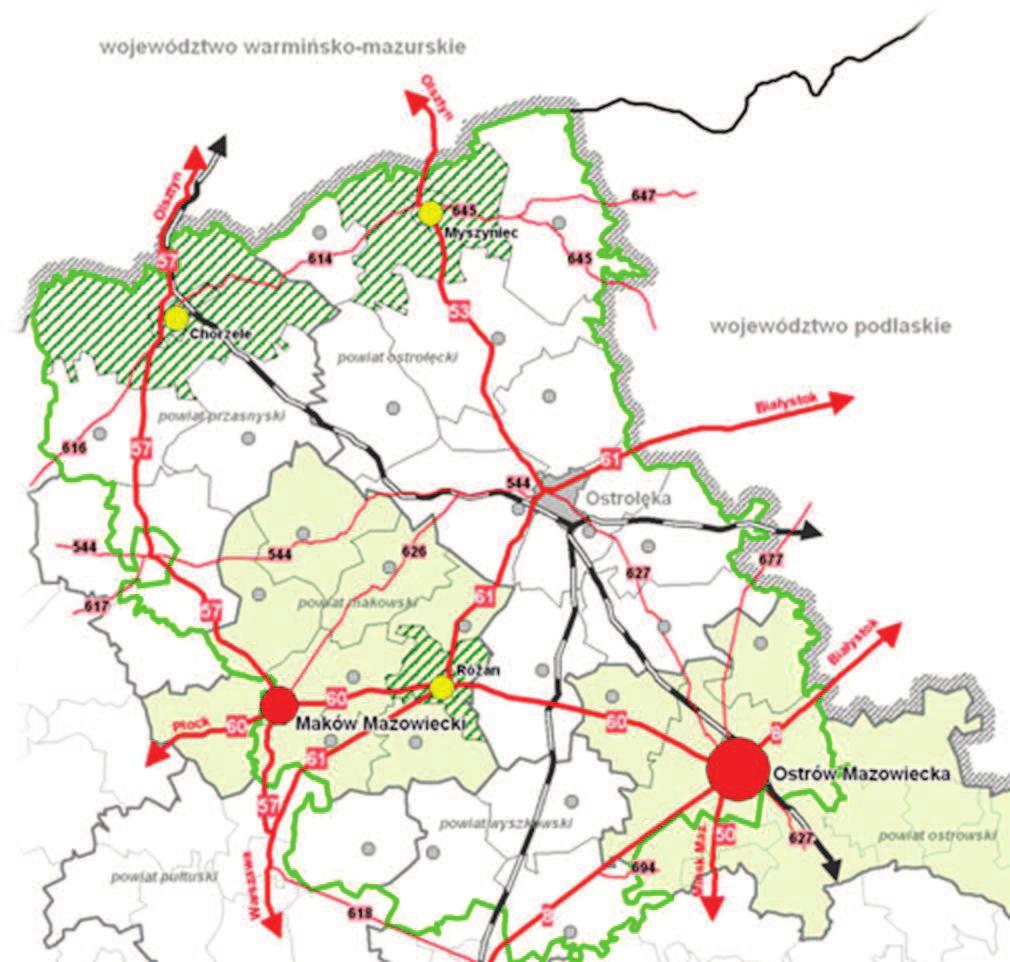 praktycznie przez cały kraj od przejścia granicznego z Czechami w Kudowie-Zdroju do przejścia granicznego z Litwą w Budzisku. Rysunek 2.