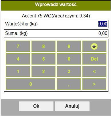 Klikając na datę danego zabiegu zmieniamy datę na właściwą.