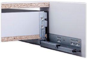 Dzięki zastosowaniu super cienkich ścianek bocznych o grubości 13mm oraz dolnej prowadnicy, system szuflad ENO pozwala na maksymalne wykorzystanie