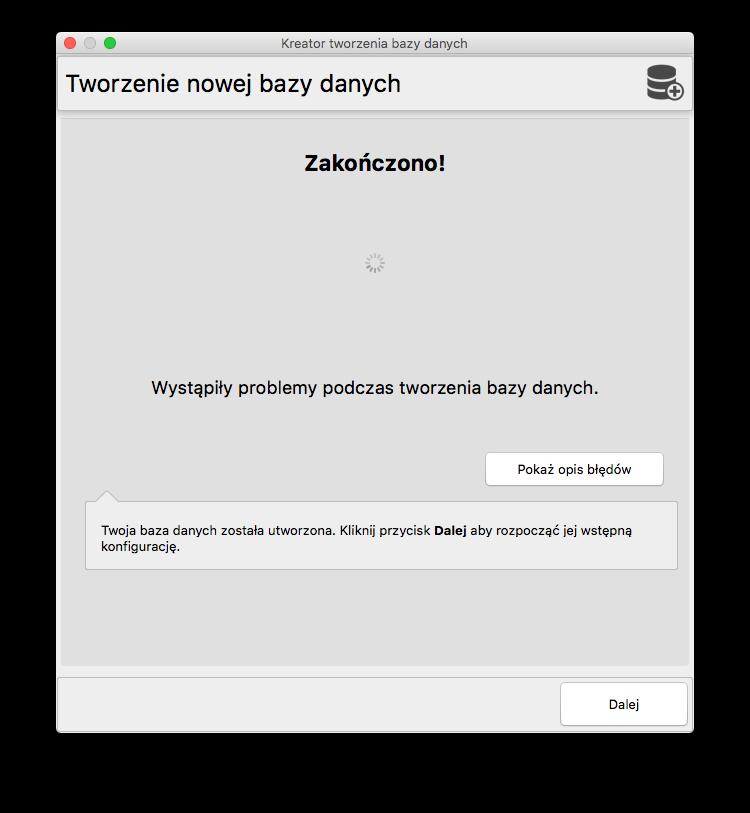 W środowisku Windows dostępna obsługa lokalnych baz SQLite jest nieco bardziej rozbudowana i pozwala na ustalenie hasła, jakim baza będzie zaszyfrowana.