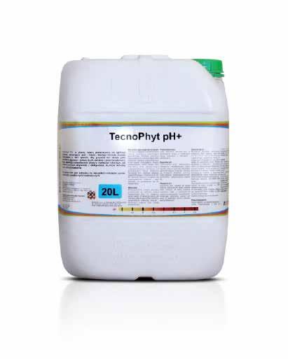 TecnoPhyt ph+ Tecnophyt Ph+ to płynny nawóz przeznaczony do aplikacji dolistnej, zawierający azot i fosfor, którego formuła została opracowana w taki sposób, aby preparat ten działał jako surfaktant,