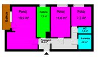 000zł 2-POKOJOWE 50 m 2 CZYŻYNY os. Dywizjonu 303 przedpokój, 2 pokoje, jasna kuchnia, łazienka, loggia, piwnica.