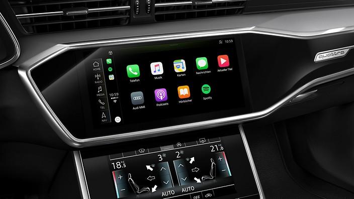 MMI Navigation plus z panelem dotykowym MMI touch response z ekranem 10,1'' oraz Audi virtual cockpit Audi