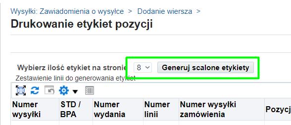 Użycie tego przycisku spowoduje uruchomienie procesu w tle, który stworzy w/w plik. Status przetwarzania danych można sprawdzić klikając Odśwież status.