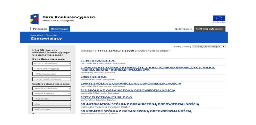 Zasada konkurencyjności - upublicznienie Podstawowym miejscem publikacji