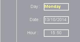 2.4.2 Ustawienia 2.4.2.1 Data i godzina Aby ustawić godzinę, nacisnąć miejsce w ramce Dnia. Za pomocą przycisków Plus i Minus zmienić wartość.