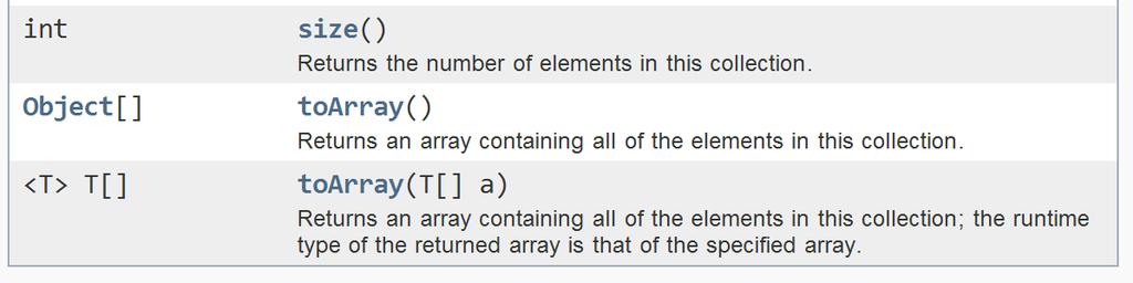 Metody wspólne interfejs Collection Więcej na: http://docs.oracle.com/javase/7/docs/api/java/util/collection.