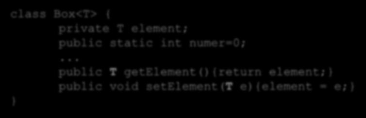 Szablony klas czyszczenie typów class Box<T> { private T element; public static int numer=0;.