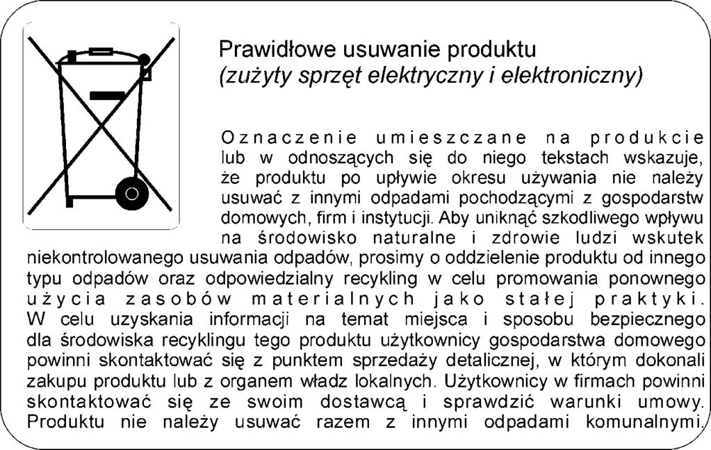 11 Deklaracja zgodności i prawidłowe usuwanie produktu SLICAN sp. z. o.o. niniejszym oświadcza, że urządzenie IPL-256 jest zgodne z dyrektywą 2014/30/UE.