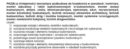 Kwalifikacji. Zgodnie z nimi każda kwalifikacja była opisana w języku efektów uczenia się: poprzez umiejętności zawodowe, niezbędne dla nich wiadomości oraz kompetencje personalne i społeczne.