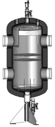 System zabudowy kotłowni do 2300 kw Wartownik BigFixLock 2 Wartownik (ze zwrotnicą hydrauliczną BigFixLock albo bez zwrotnicy) Pełni 3 funkcje: zwrotnicy hydraulicznej, separatora powietrza i gazu,