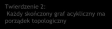 (każda krawędź grafu opisuje się tak, że numer wierzchołka początkowego jest mniejszy niż numer wierzchołka końcowego). Acykliczny graf skierowany D.