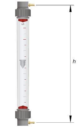 wartości wzdłuż górnej krawędzi pływaka odczytaj stąd pływak Rys 8 Schemat rotametru Uwaga Pęcherzyki