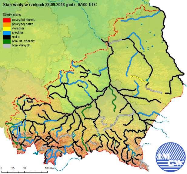 3. Prognoza hydrologiczna 3.1 Prognoza na okres od godz. 06 UTC dn. 28.09.2018 do godz. 12 UTC dn. 29.09.2018 r.
