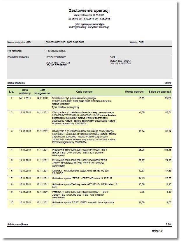 System uwzględnia zadane przez użytkownika filtrowanie.