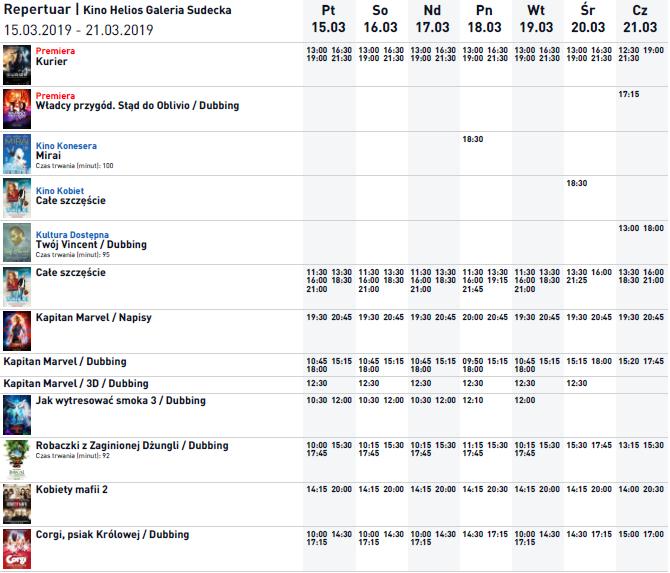REPERTUAR KIN Kino HELIOS ul. al.