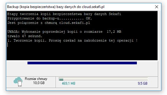 6. Nowy formularz tworzenia kopii zapasowej do cloud.sekafi.pl Aplikacja -> Backup do cloud.sekafi.pl Tak jak zostało już wspomniane w punkcie 4.