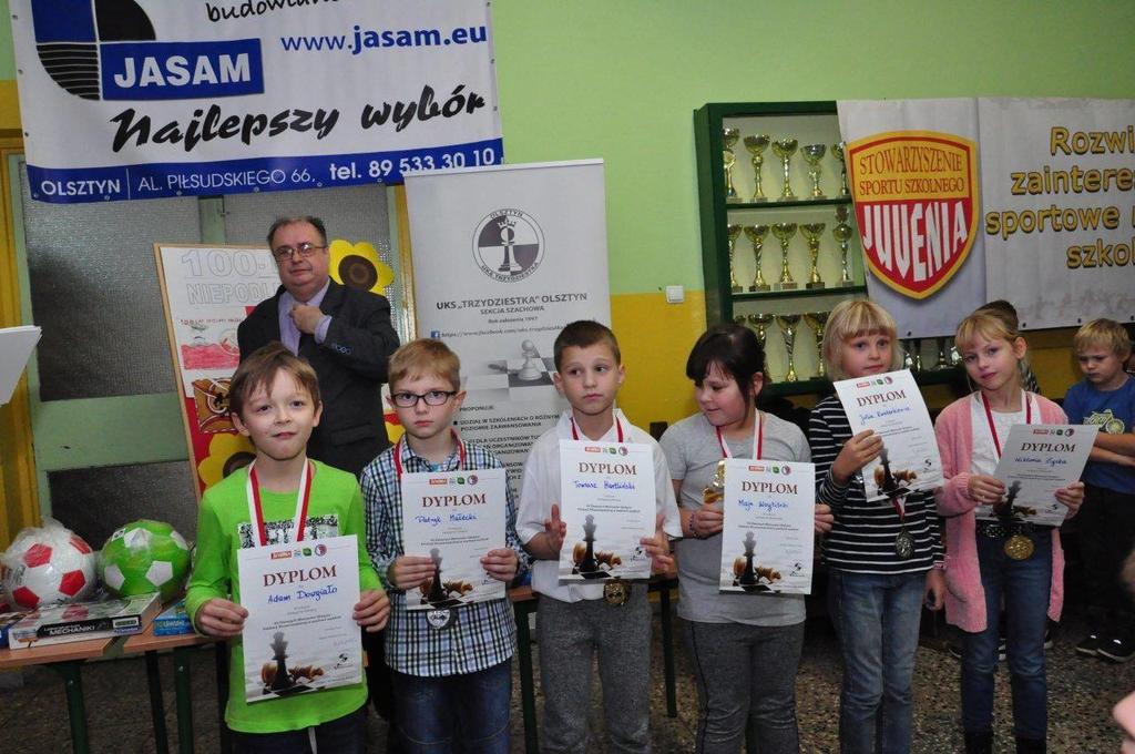 10.11.2018 r. VII Otwarte Mistrzostwa Edukacji Wczesnoszkolnej w szachach szybkich w SP 30 w Olsztynie.