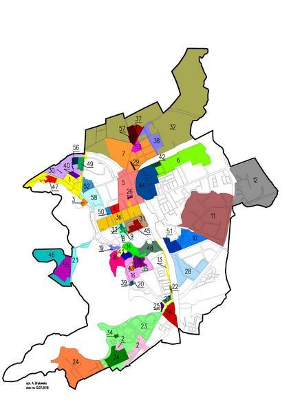 Rys. nr 2. Obowiązujące miejscowe plany zagospodarowania przestrzennego, źródło: http://bip.elk.warmia.mazury.pl/system/obj/16312_ur.456.2014.pdf (data dostępu 27.07.2018 r.