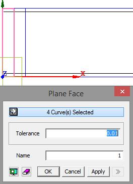 19. W drugim menu Geometry wybierz Surface Plane Face.