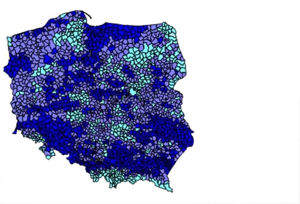 Przyrodnicze warunki gospodarowania a sytuacja ekonomiczna i możliwości rozwojowe gospodarstw rolnych w Polsce W Polsce przeciętny wskaźnik waloryzacji rolniczej przestrzeni produkcyjnej (WRPP)