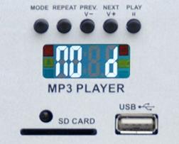 6 Odtwarzacz MP3 (dotyczy tylko wzmacniacza MWL-7DSP1-D2) Wbudowany odtwarzacz pozwala na odtwarzanie plików dÿwiêkowych zapisanych w formacie MP3 z noœników zewnêtrznych: karty SD lub pendrive a.