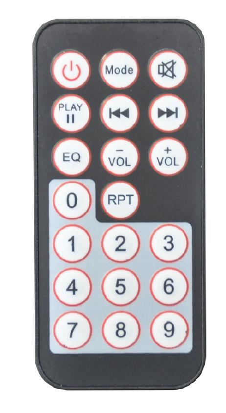 7 Pilot odtwarzacza MP3 (dotyczy tylko wzmacniacza MWL-7DSP1-D2) Do ka dego egzemplarza wzmacniacza MWL-7DSP1-D2 jest do³¹czony pilot zdalnego sterowania odtwarzaczem MP3.