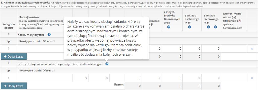 Warto zwracać uwagę na pomocne znaki zapytania, na które należy najechać kursorem, by pojawiła się ich treść (przykład poniżej). 2.1.