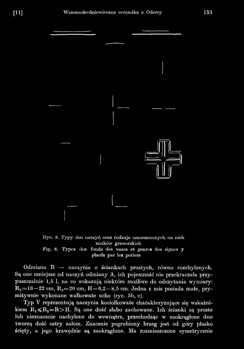 Ich ścianki są proste lub nieznacznie nachylone do wewnątrz, przechodząc w zaokrąglone dno tworzą dość ostry załom.