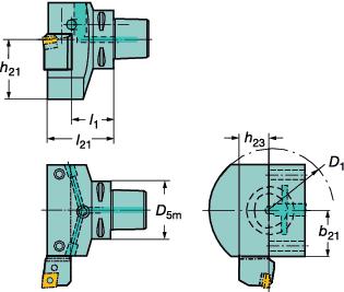 MULT-TASK MACNNG Coromant Capto adaptors Adaptery Coromant Capto Adaptery do trzonków prostokątnych Mocowanie promieniowe ASA C6-ASA-50071-32 Wersja metryczna Pokazano wersję neutralną Wymiary, mm