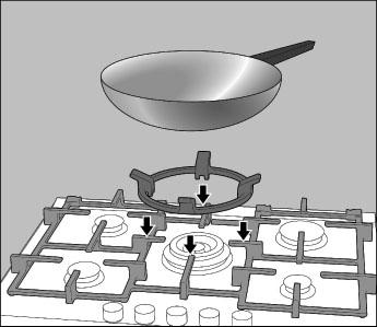 Tartozékok Kiegészítő rostély wok edényhez A készülék típusától függően a főzőlap az alábbi tartozékokkal rendelkezhet. A tartozékok a vevőszolgálatnál is beszerezhetők.