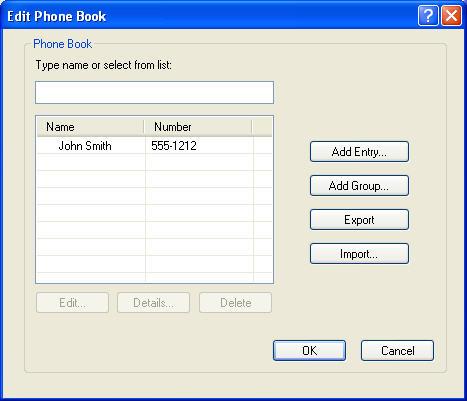 2. W oknie dialogowym Add Recipients from Phone Book (Dodaj odbiorców z książki telefonicznej) kliknij przycisk Edit Phone Book (Edycja książki telefonicznej).