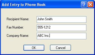W oknie dialogowym Edit Phone Book (Edycja książki telefonicznej) kliknij przycisk Add Entry (Dodaj pozycję), aby otworzyć okno dialogowe Add Entry to Phone Book (Dodaj pozycję do książki