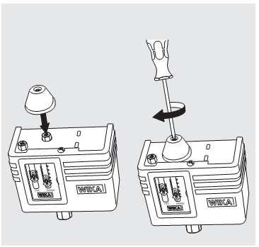 Jeżeli punkt przełączania i zerowania są zgodne z wymaganymi wartościami ciśnienia, ustawianie punktu przełączania zostało zakończone. 6. Zamontować zaślepkę ochronną do regulacji punktu przełączania.