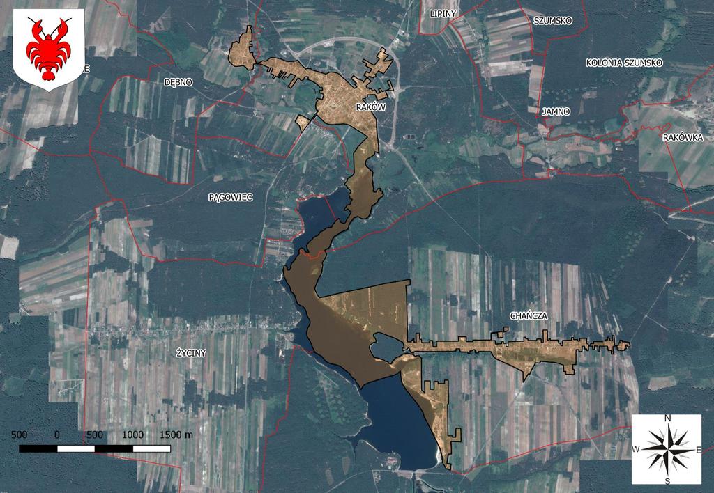 Mapa 12 Granice wyznaczonego obszaru rewitalizacji na terenie